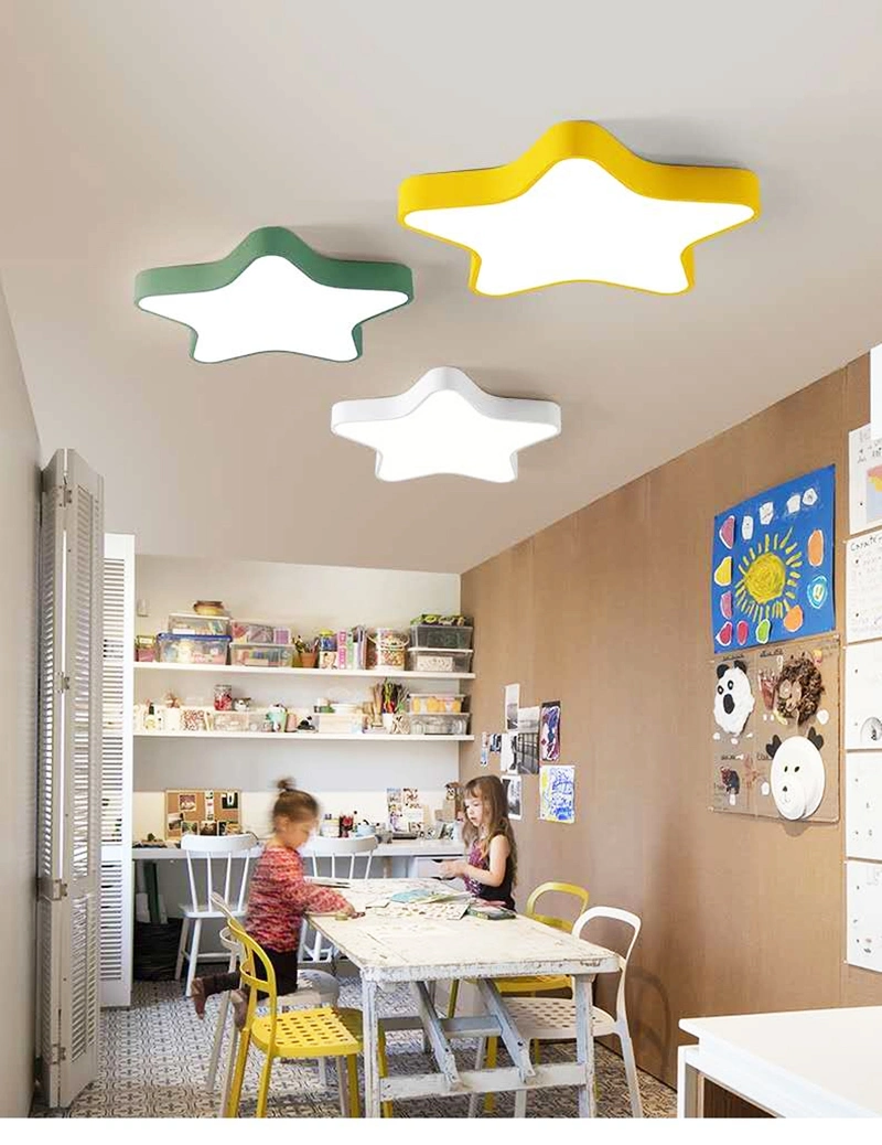 Modern Creative LED Ceiling Lamp Pink Blue Star Baby Kids Children′s Room Flush Ceiling Light (WH-MA-191)