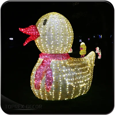 Toprex Decor Luz LED para exteriores personalizable con forma de pato TPR 3D, luz animada y que cambia de color