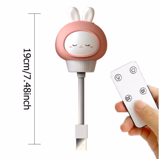 Luz nocturna LED USB de regalo de decoración de dormitorio con Control remoto de dibujos animados lindo
