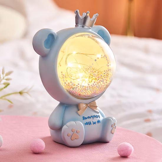 Oso creativo escultura resina hogar moderno escritorio linda lámpara decoración regalos para niños